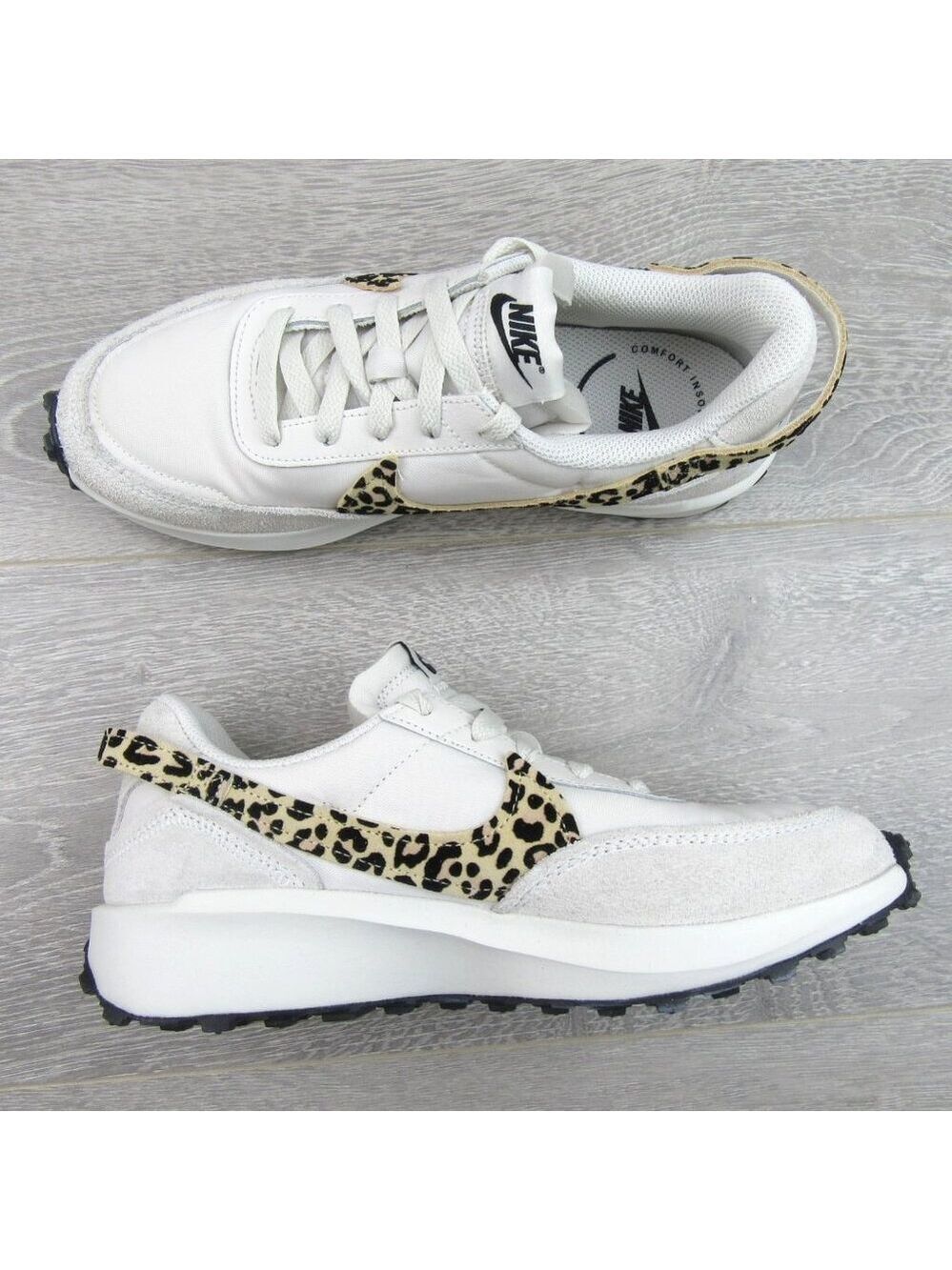 Nike Waffle Debut Leopard Women's Size 8 Phantom White Sneakers NEW - Picture 3 of 12